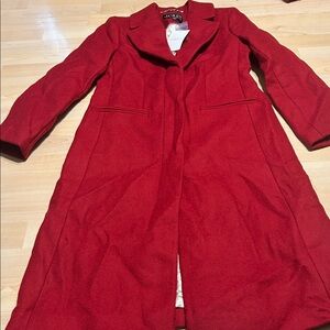 NWT J Crew Savoy Topcoat in Italian Wool-Blend Melton Berry Sangria Size 2